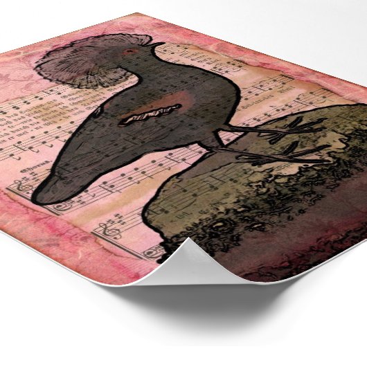 Vintager Kronenvogel Poster (Ecke)