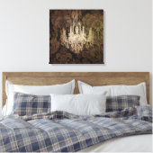 Vintager Kronleuchter aus Damast Leinwanddruck (Insitu (Schlafzimmer))