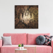 Vintager Kronleuchter aus Damast Leinwanddruck (Insitu (Wohnzimmer))