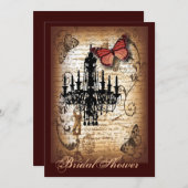 Vintager Kronleuchter aus Steampunker-Glattbutterf Einladung (Vorne/Hinten)