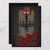 Vintager Kronleuchter aus Steampunker-Glattbutterf Einladung (Vorne/Hinten)