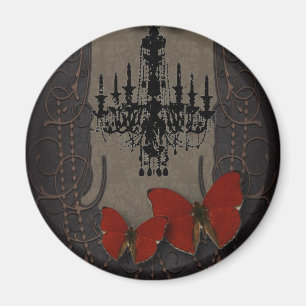 Vintager Kronleuchter aus Steampunker-Glattbutterf Magnet