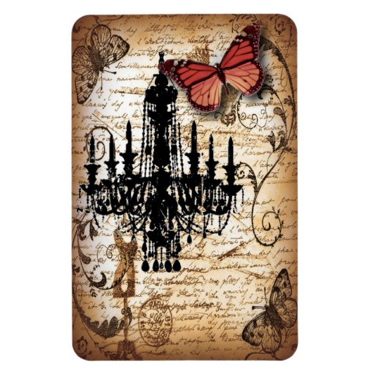 Vintager Kronleuchter aus Steampunker-Glattbutterf Magnet (Vertikal)