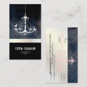 Vintager Kronleuchter + Barock Hintergrund Visitenkarte (Vorne/Hinten)