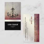 Vintager Kronleuchter + Barock Hintergrund Visitenkarte (Vorne/Hinten)