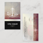 Vintager Kronleuchter + Barock Hintergrund Visitenkarte (Vorne/Hinten)