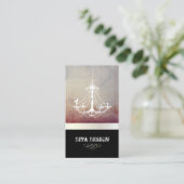 Vintager Kronleuchter + Barock Hintergrund Visitenkarte (Stehend Vorderseite)