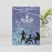 Vintager Kronleuchter der Klassik Save the Date Einladung (Stehend Vorderseite)