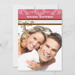 Vintager Kronleuchter in Rosa und Schokolade Einladung