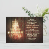 Vintager Kronleuchter lädt zu einer Begegnung ein Einladung (Stehend Vorderseite)