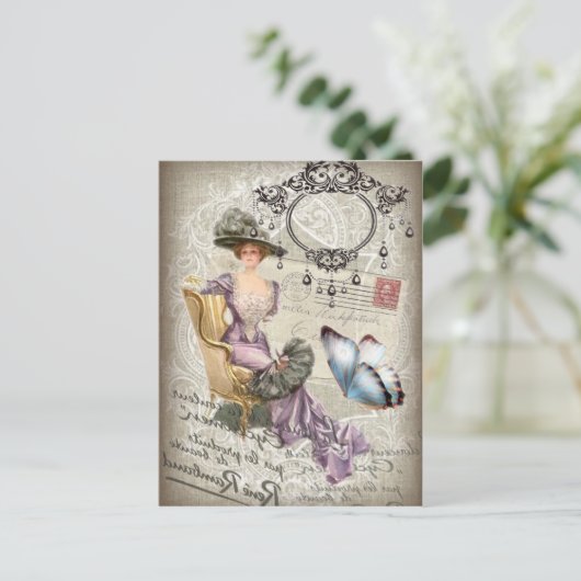 Vintager Kronleuchter Postkarte (Stehend Vorderseite)