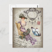 Vintager Kronleuchter Postkarte (Vorne/Hinten)