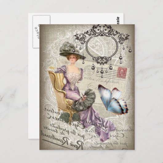 Vintager Kronleuchter Postkarte (Vorne/Hinten)