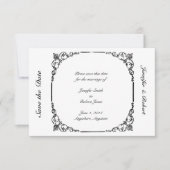 Vintager Kronleuchter Save the Date (Vorderseite)