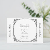 Vintager Kronleuchter Save the Date (Stehend Vorderseite)