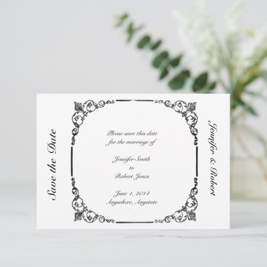 Vintager Kronleuchter Save the Date (Stehend Vorderseite)