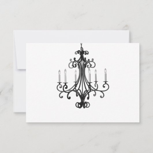 Vintager Kronleuchter Save the Date (Rückseite)