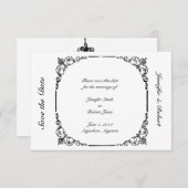 Vintager Kronleuchter Save the Date (Vorne/Hinten)