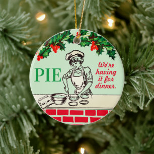 Vintager Kuchen für das Abendessen Backwaren Koch Keramik Ornament