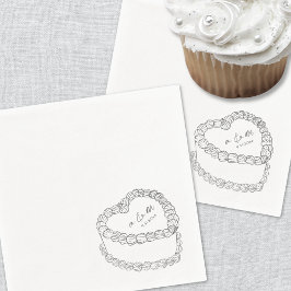 Vintager Kuchen-Graue, handgezeichnete Molkenkeich Serviette