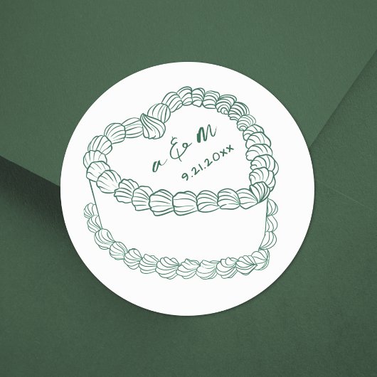 Vintager Kuchen-Grüne Whimsikensehen Runder Aufkleber