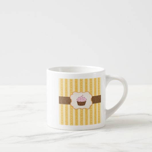 Vintager Kuchen-Hintergrund Espressotasse (Rechts)