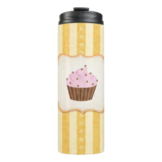 Vintager Kuchen-Hintergrund Thermosbecher (Vorderseite)