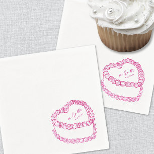 Vintager Kuchen Pink Whimsical Wedding Serviette