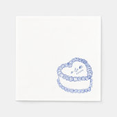 Vintager Kuchenblauer Whimsikale Hochzeit Serviette (Vorderseite)