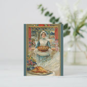 Vintager Kuchenservice am Erntedank Postkarte (Stehend Vorderseite)