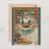 Vintager Kuchenservice am Erntedank Postkarte (Vorne/Hinten)