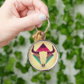 Vintager Kuhschädel Schlüsselanhänger (Hand)