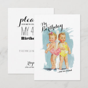 Vintager kundengerechter Kinders-Geburtstag laden Einladung