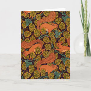 Vintager Kunst-Deko-Eichhörnchen-und Karte