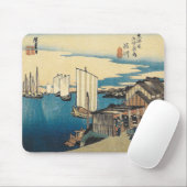 Vintager Kunst Hiroshige Japan Boots-Hafen Mousepad (Mit Mouse)