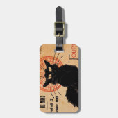 Vintager Kunst Nouveau Chat Noir Gepäckanhänger (Vorderseite vertikal)