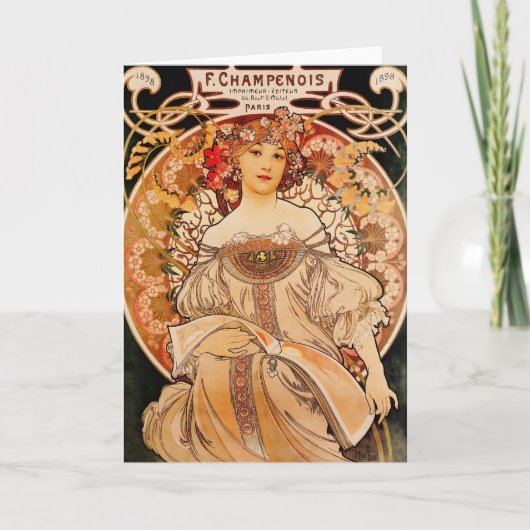 Vintager Kunst Nouveau Mucha Druck Karte (Vorderseite)