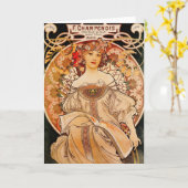 Vintager Kunst Nouveau Mucha Druck Karte (Gelbe Blume)