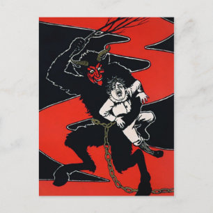 Vintager Künstlerischer Krampus Postkarte