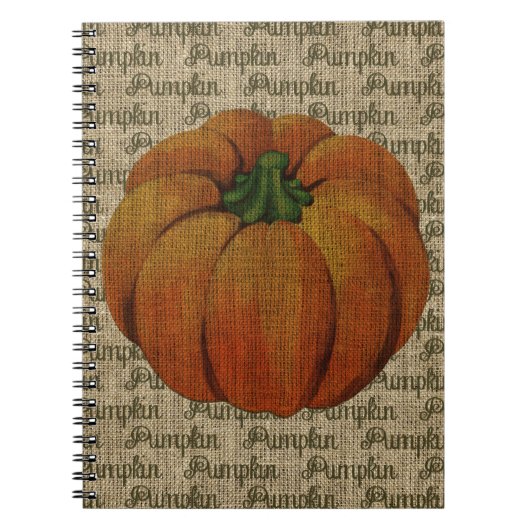 Vintager Kürbis auf Leinwand-Notizbuch Notizblock (Vorderseite)
