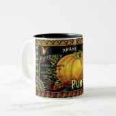 Vintager Kürbis-Druck Zweifarbige Tasse (Vorderseite Links)