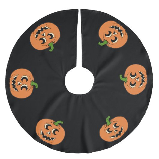 Vintager Kürbisgepanzer Polyester Weihnachtsbaumdecke (Vorderseite)