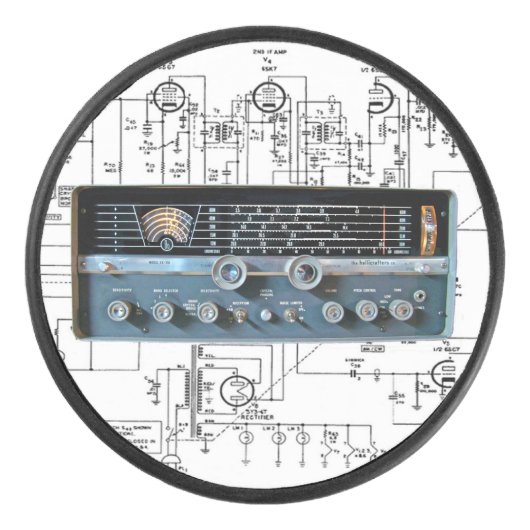 Vintager Kurzer Wave-Funkempfänger Eishockey Puck (Vorderseite)