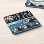 Vintager Kurzer Wave-Funkempfänger Getränkeuntersetzer (Linke Seite)