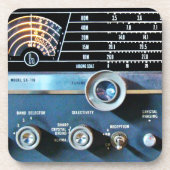 Vintager Kurzer Wave-Funkempfänger Getränkeuntersetzer (Vorderseite)