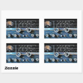 Vintager Kurzer Wave-Funkempfänger Rechteckiger Aufkleber (Blatt)