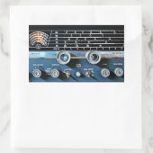 Vintager Kurzer Wave-Funkempfänger Rechteckiger Aufkleber (Tasche)