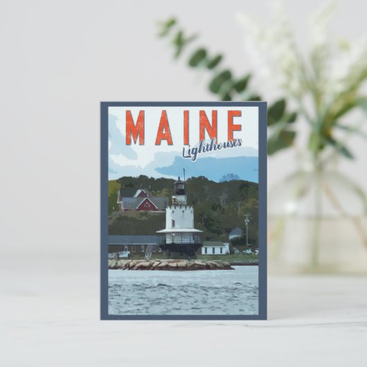 Vintager Küstenlichtturm Postkarte (Stehend Vorderseite)