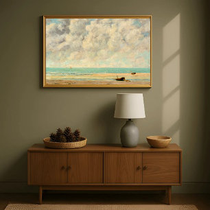 Vintager Küstenstrand Szene Antique Seascape Leinwanddruck