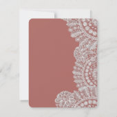 Vintager Lace Marsala oder eine farbige Hochzeit Einladung (Rückseite)